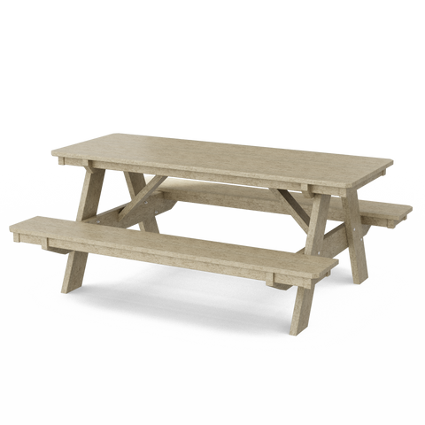 Heritage Picnic Table with Attached Benches